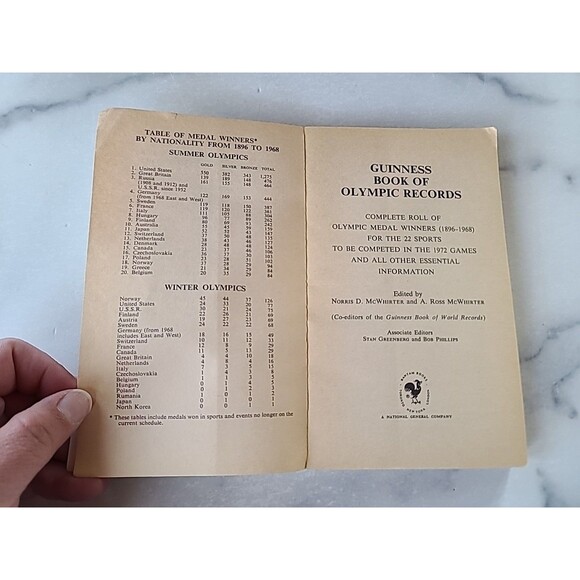 Guinness Book Of Olympic Records By Norris And Ross McWhirter Paperback - Picture 3 of 10